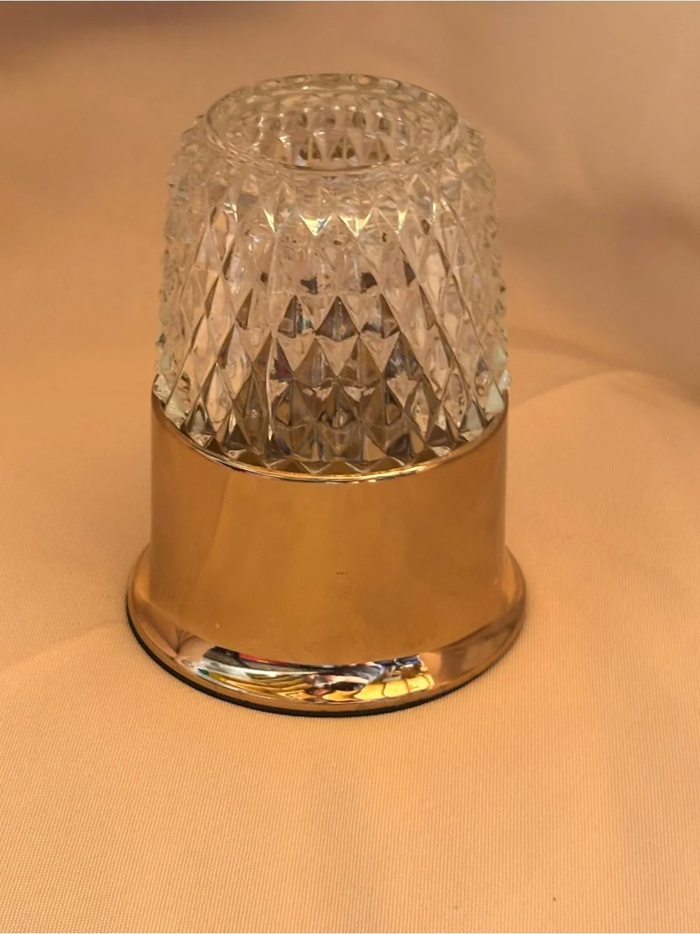 Hollowick Inc Manlius NY Vintage Table Lamp Base &Clear Diamond Point fairy lamp